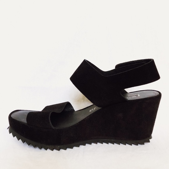 Pedro García Fiona Wedge Sandal Black Suede 36.5 - Picture 6 of 16